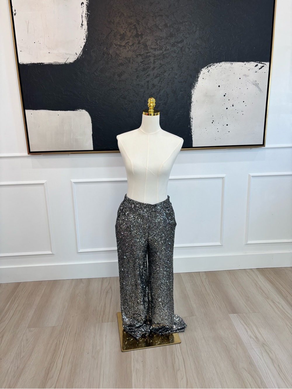 Marshalls Silver Sequin Wide-Leg Pants